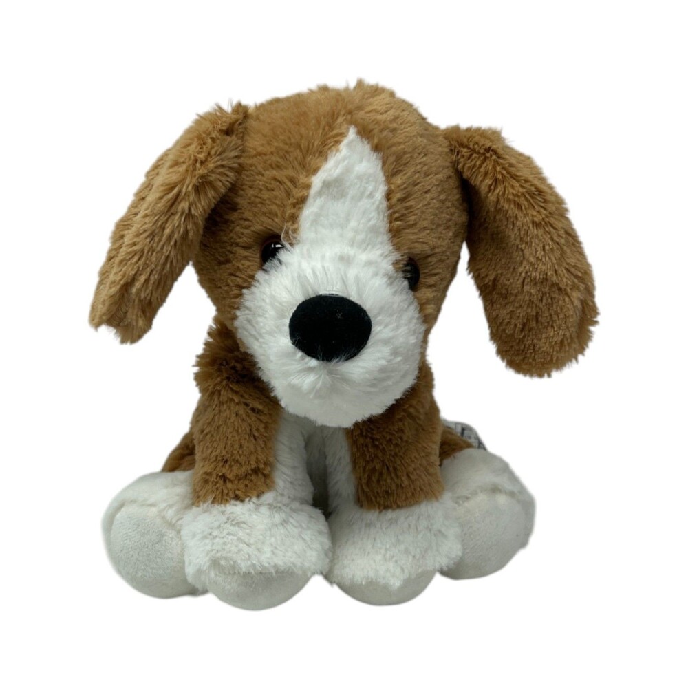 Warmies Plush Puppy Dog 9 in Brown White Microwavable Lavender Scented